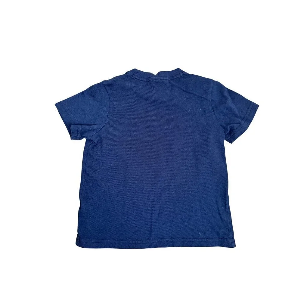 Janie & Jack Toddler Boys Graphic Varsity T-Shirt Size 3 Short Sleeve Cotton Ble